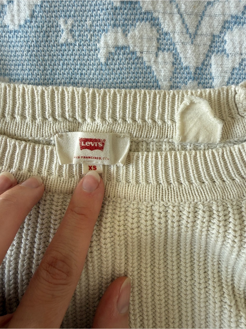 Levi's Women's Cream Ribbed Crewneck Sweater - Picture 3 of 5